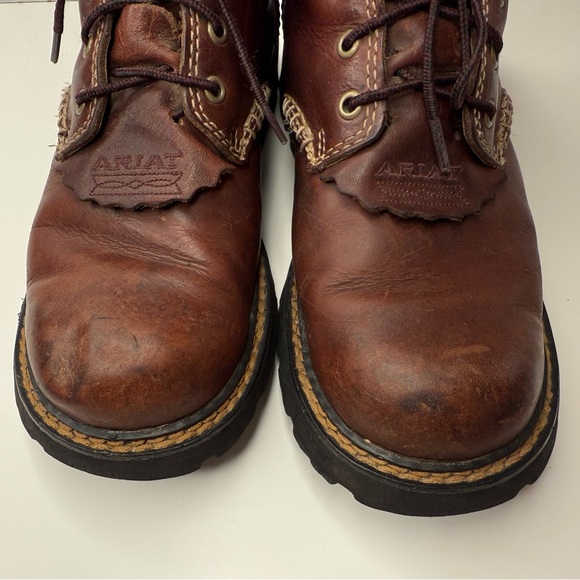 Ariat Canyon Brown Leather Work Boots Women’s 6.5 - Picture 6 of 13